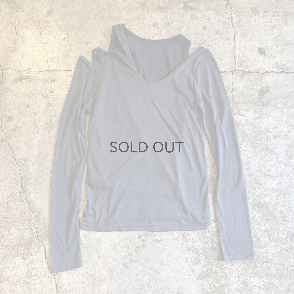 画像2: GREY COLOR ASYMMETRY DESIGN 2 PIECES L/S TOPS / Ladies M (2)