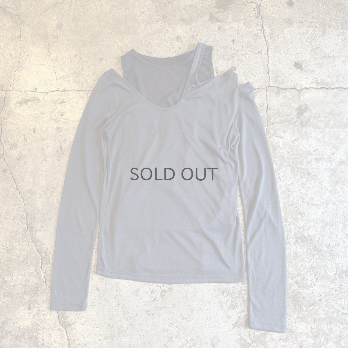 画像1: GREY COLOR ASYMMETRY DESIGN 2 PIECES L/S TOPS / Ladies M (1)