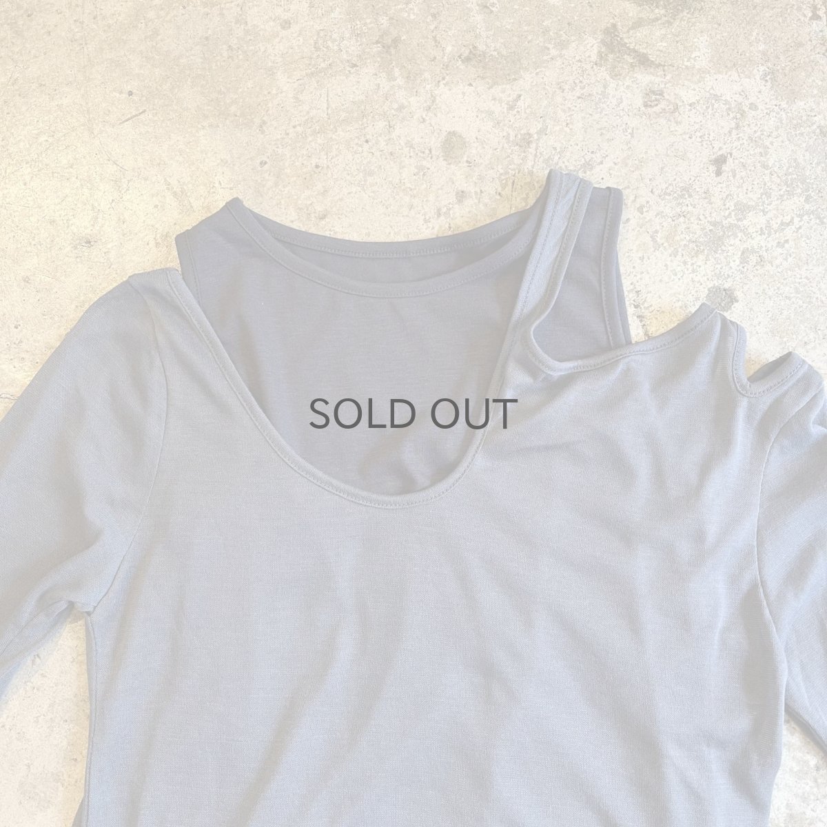 画像6: GREY COLOR ASYMMETRY DESIGN 2 PIECES L/S TOPS / Ladies M (6)