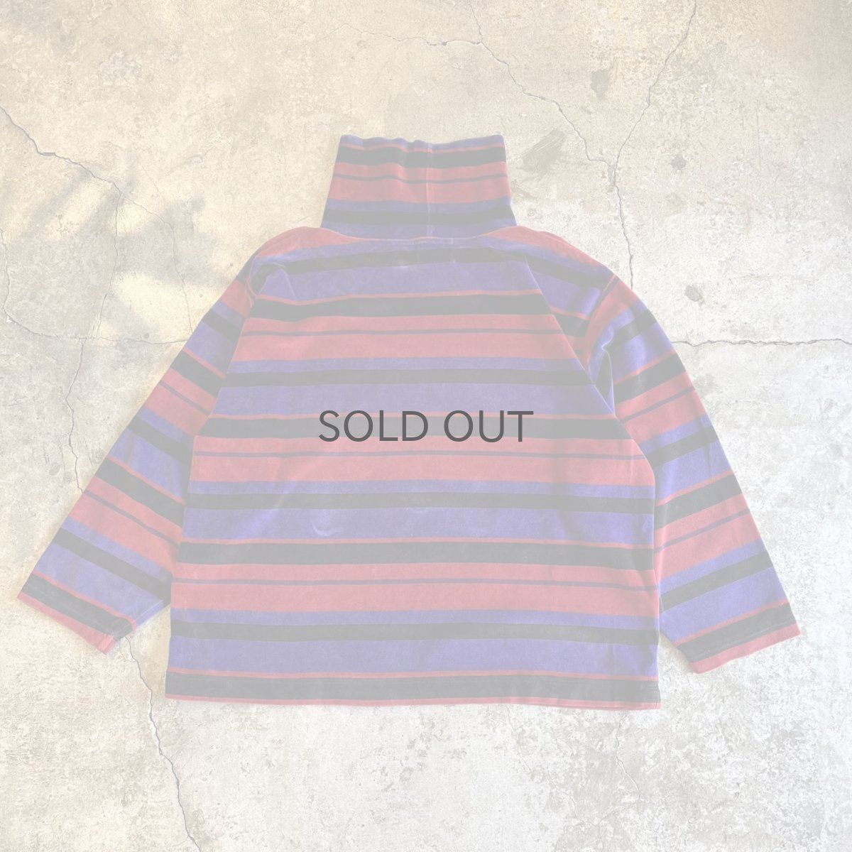 画像2: MULCH BORDER PATTERN VELVET TURTLE L/S TOPS / Ladies L (2)