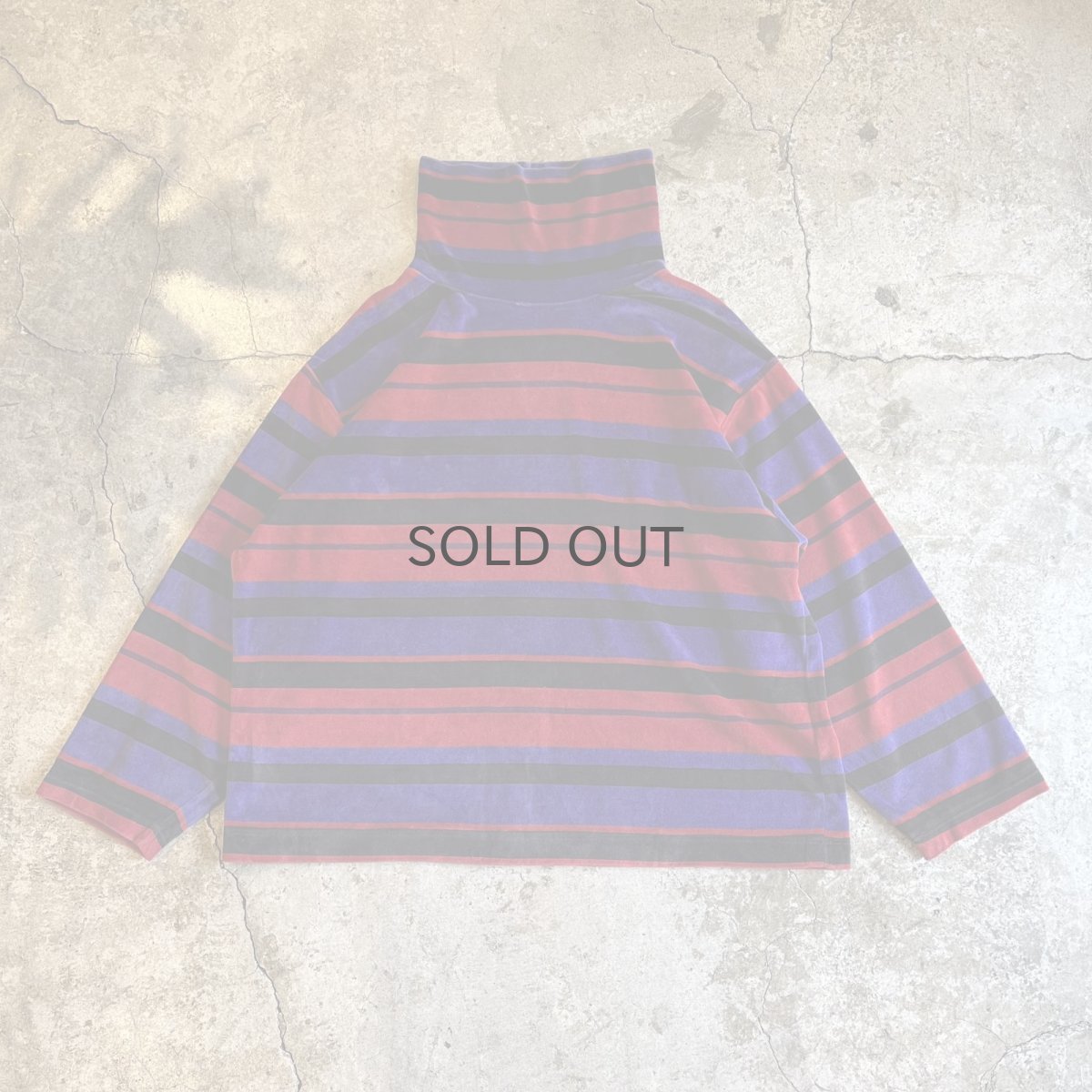 画像1: MULCH BORDER PATTERN VELVET TURTLE L/S TOPS / Ladies L (1)