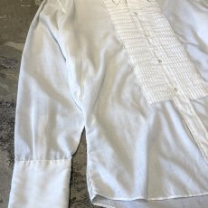 画像5: 70's WHITE COLOR FRONT PLEATED L/S DRESS SHIRT / Mens XL (5)