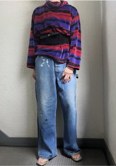 画像14: MULCH BORDER PATTERN VELVET TURTLE L/S TOPS / Ladies L (14)