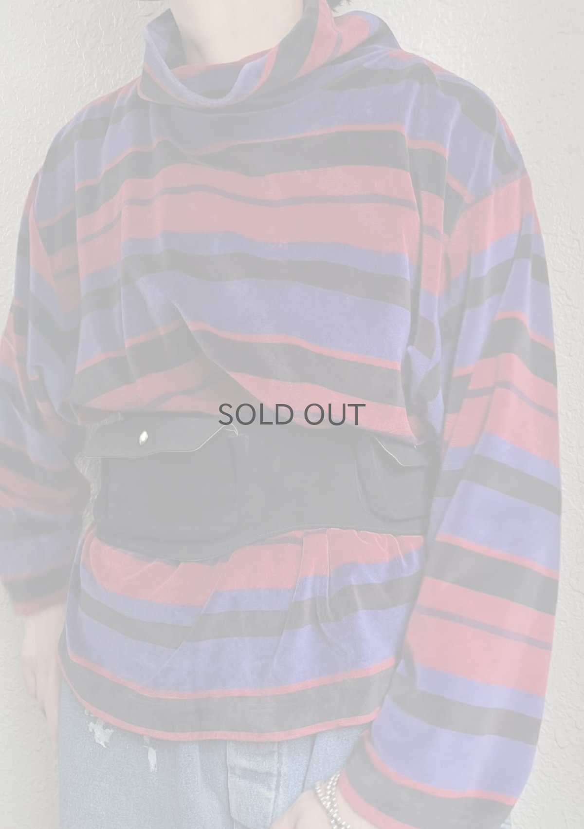 画像13: MULCH BORDER PATTERN VELVET TURTLE L/S TOPS / Ladies L (13)