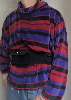 画像13: MULCH BORDER PATTERN VELVET TURTLE L/S TOPS / Ladies L (13)