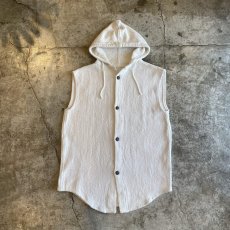 画像1: BACK PRINT MEXICAN NATIVE HOODIE VEST / Ladies L (1)