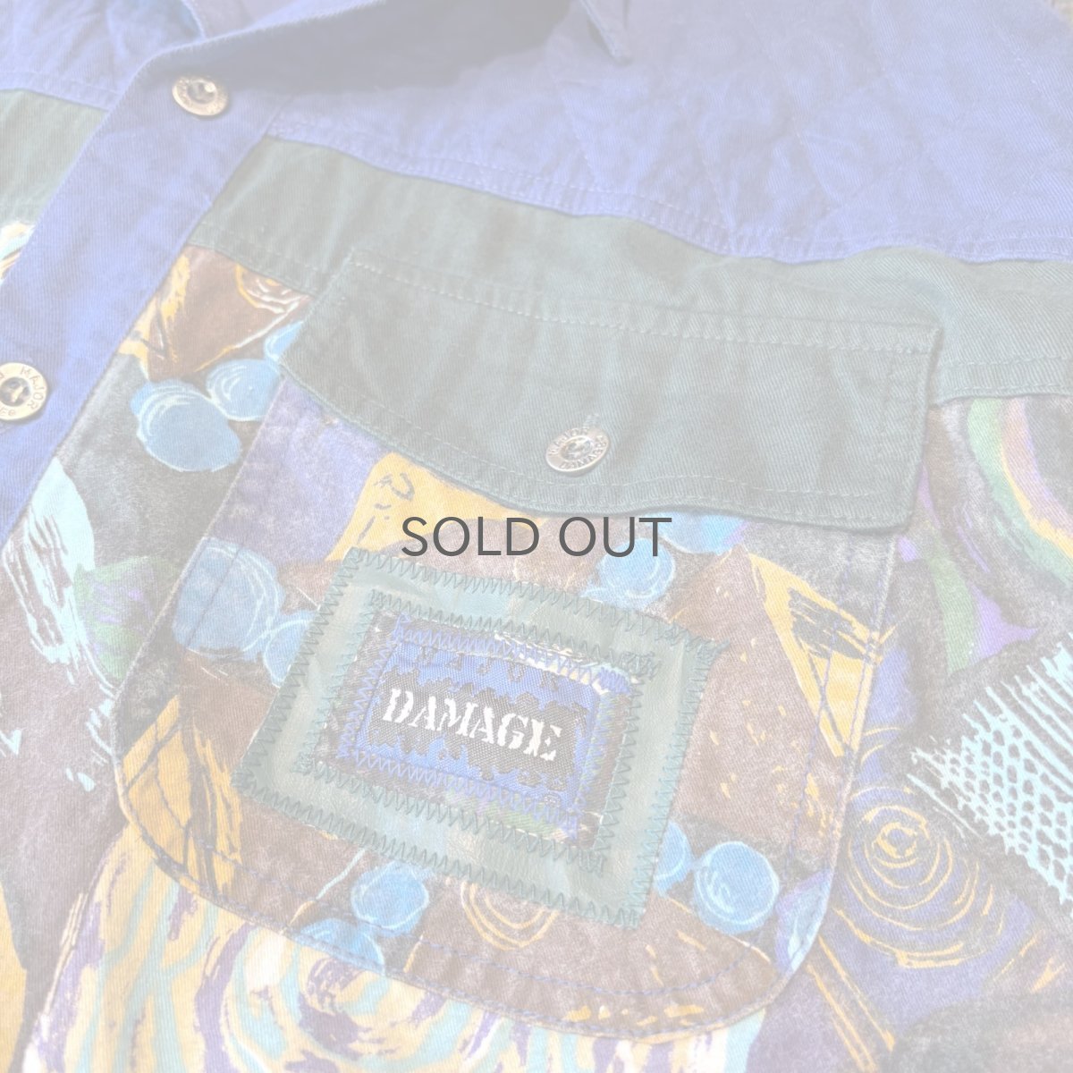 画像10: 90's "MAJOR DANAGE" ART PATTERN SWITCHED L/S SHIRT / Mens XL (10)