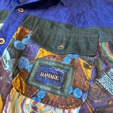 画像10: 90's "MAJOR DANAGE" ART PATTERN SWITCHED L/S SHIRT / Mens XL (10)