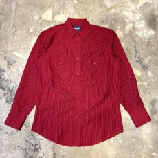 画像1: "WRANGLER" STRIPE PATTERN WESTERN L/S SHIRT / Mens L (1)