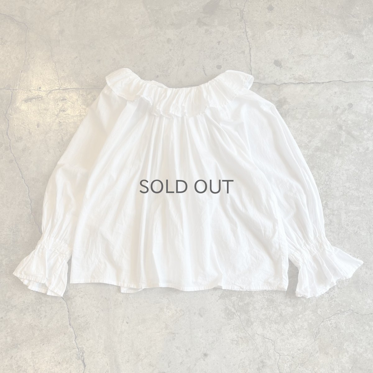 画像2: OLD FRONT RIBBON FRILL DESIGN L/S BLOUSE / Ladies L(ONE SIZE) / MADE IN USA (2)