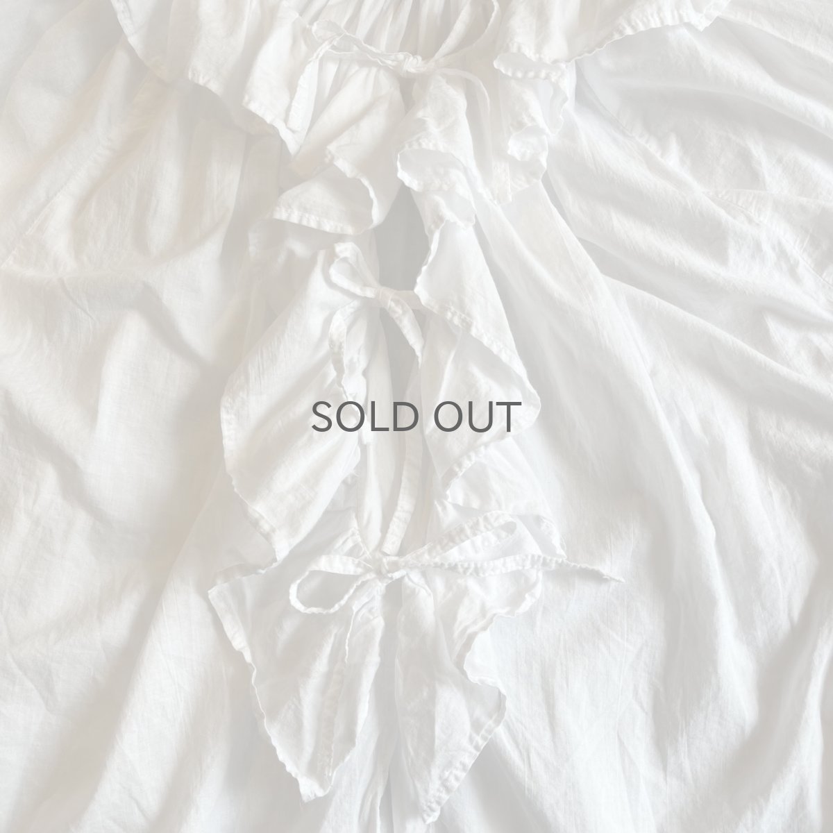 画像9: OLD FRONT RIBBON FRILL DESIGN L/S BLOUSE / Ladies L(ONE SIZE) / MADE IN USA (9)