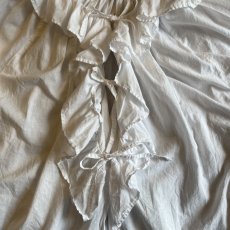 画像9: OLD FRONT RIBBON FRILL DESIGN L/S BLOUSE / Ladies L(ONE SIZE) / MADE IN USA (9)