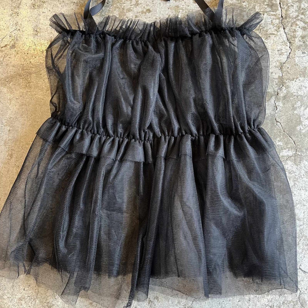 画像8: SHOULDER RIBBON DESIGN GATHER TULLE BUSTIER / Ladies S~M (8)