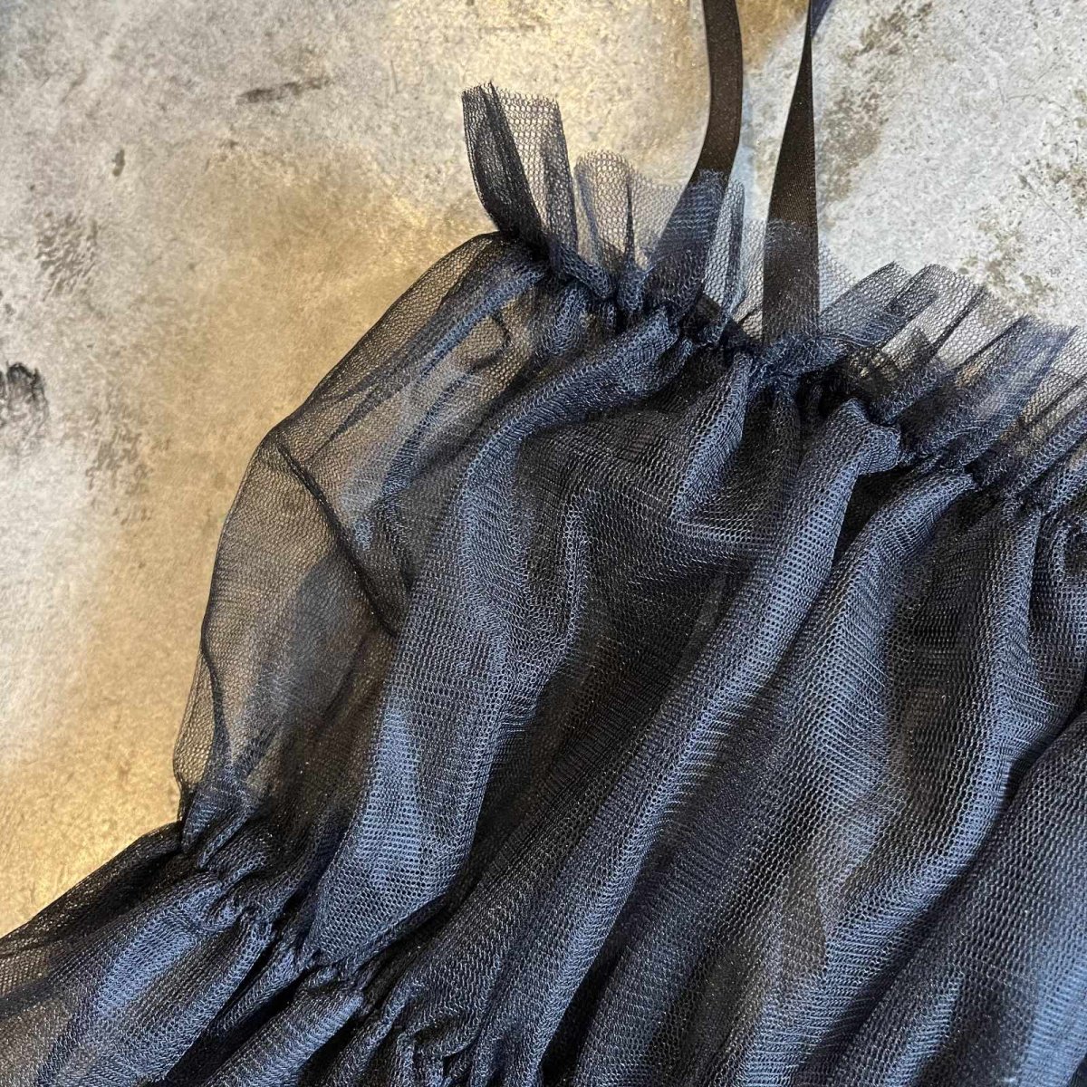 画像9: SHOULDER RIBBON DESIGN GATHER TULLE BUSTIER / Ladies S~M (9)