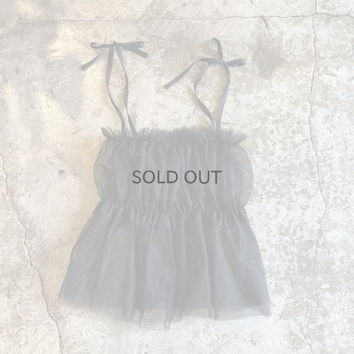 画像2: SHOULDER RIBBON DESIGN GATHER TULLE BUSTIER / Ladies S~M (2)