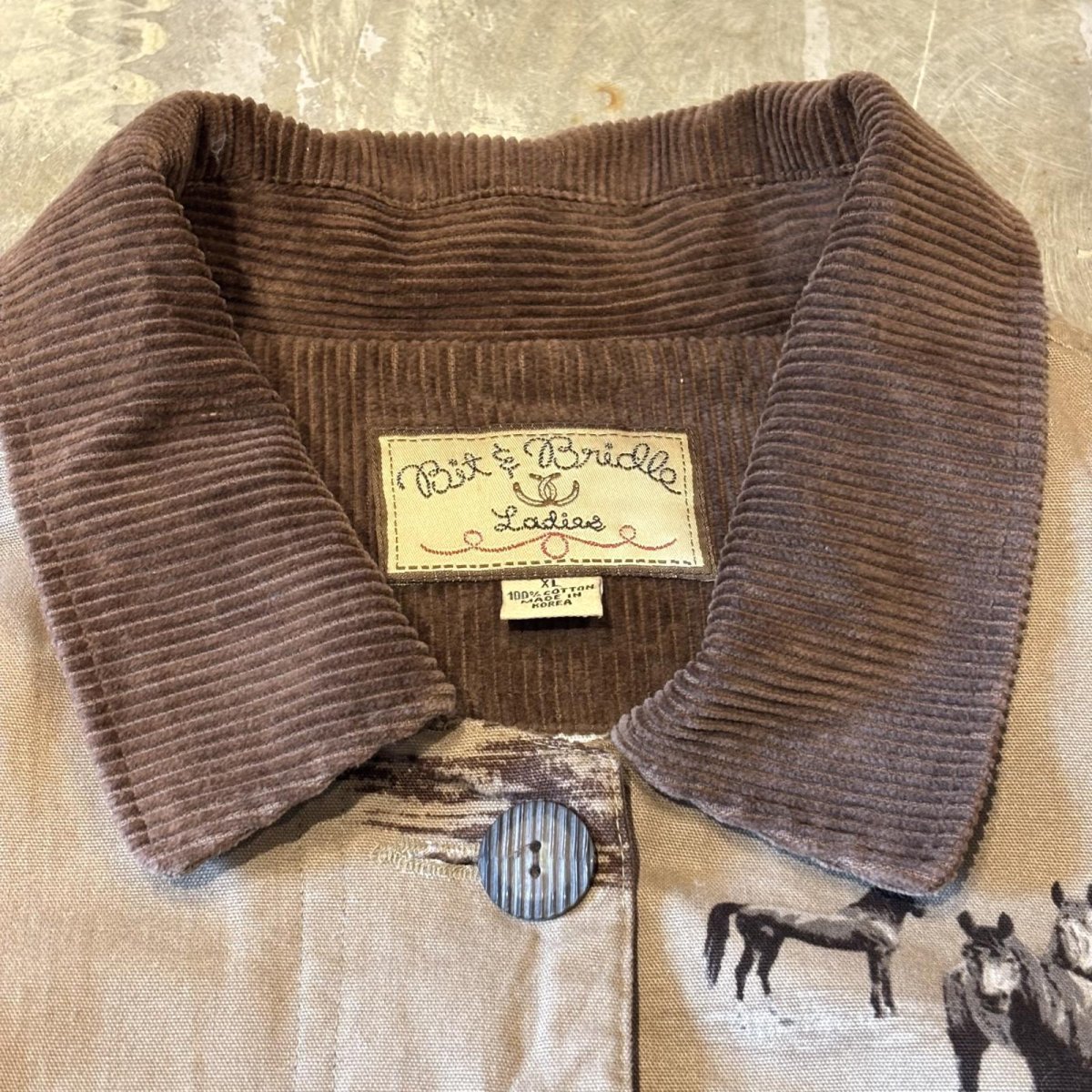 画像10: HORSE GRAPHIC PATTERN CORDUROY SWITCHED JACKET / Mens XL (10)