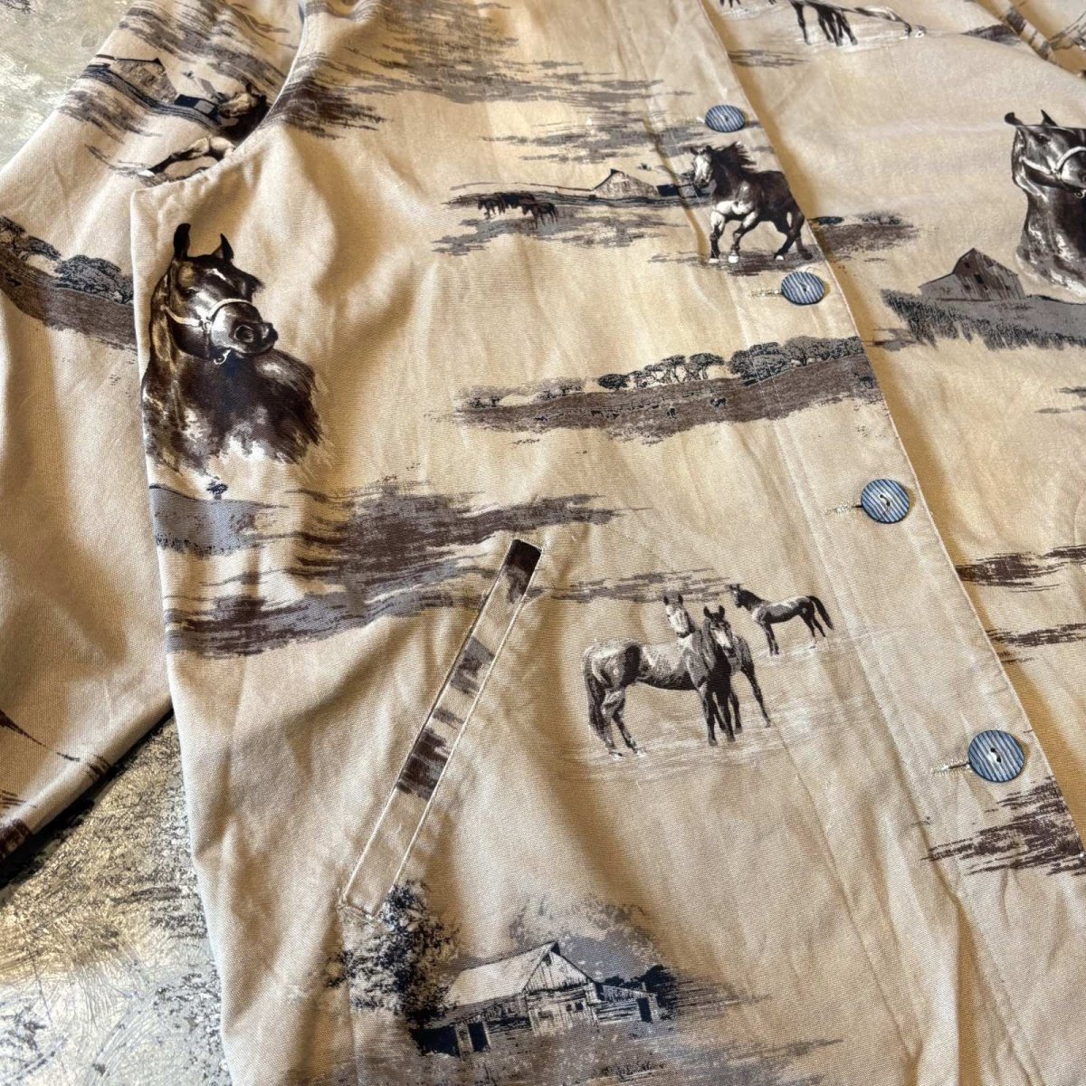 画像5: HORSE GRAPHIC PATTERN CORDUROY SWITCHED JACKET / Mens XL (5)