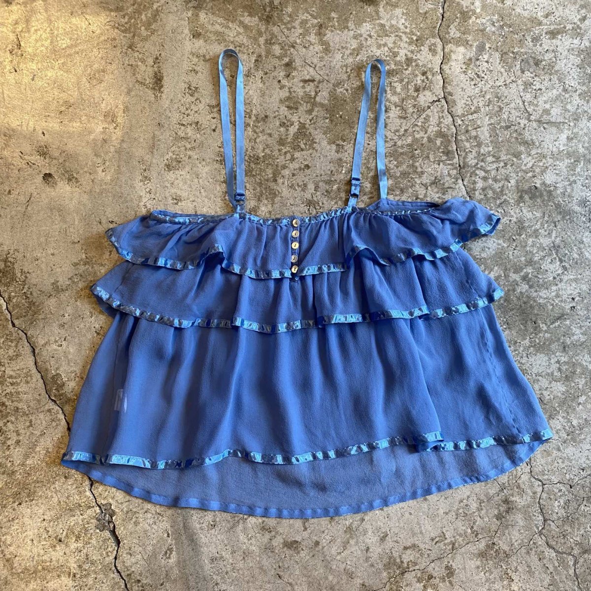 画像2: TIERED DESIGN COLOR SILK CAMISOLE TOPS / Ladies XS(S) (2)