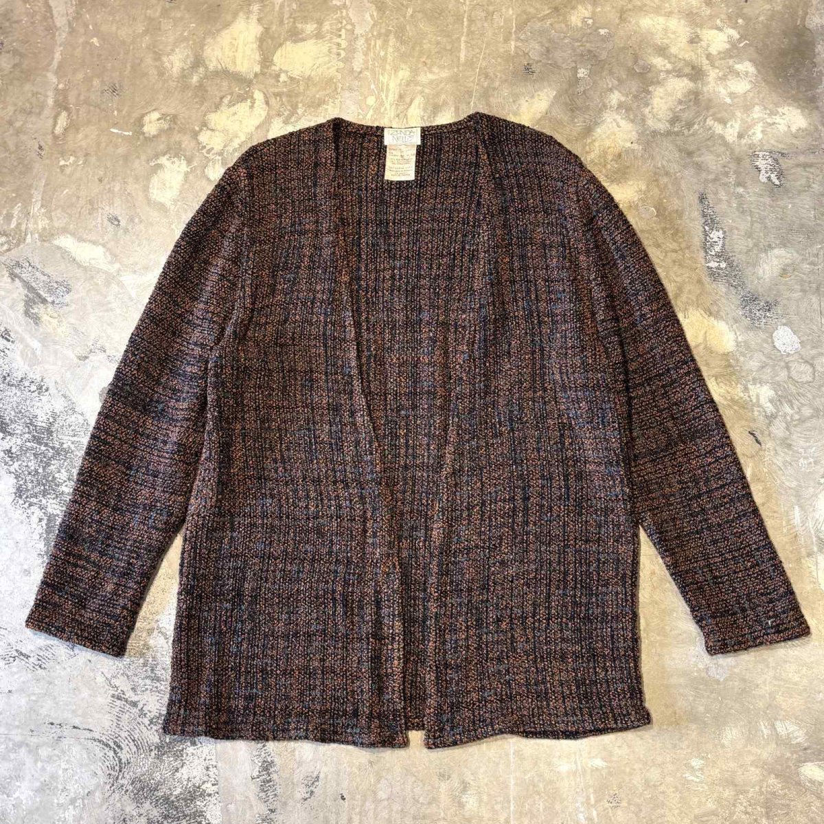 画像1: FRONT OPEN MIX KNIT CARDIGAN / Mens S(M) / MADE IN CANADA (1)