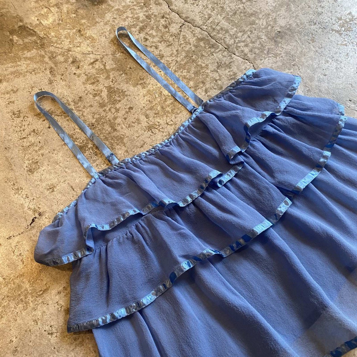 画像3: TIERED DESIGN COLOR SILK CAMISOLE TOPS / Ladies XS(S) (3)