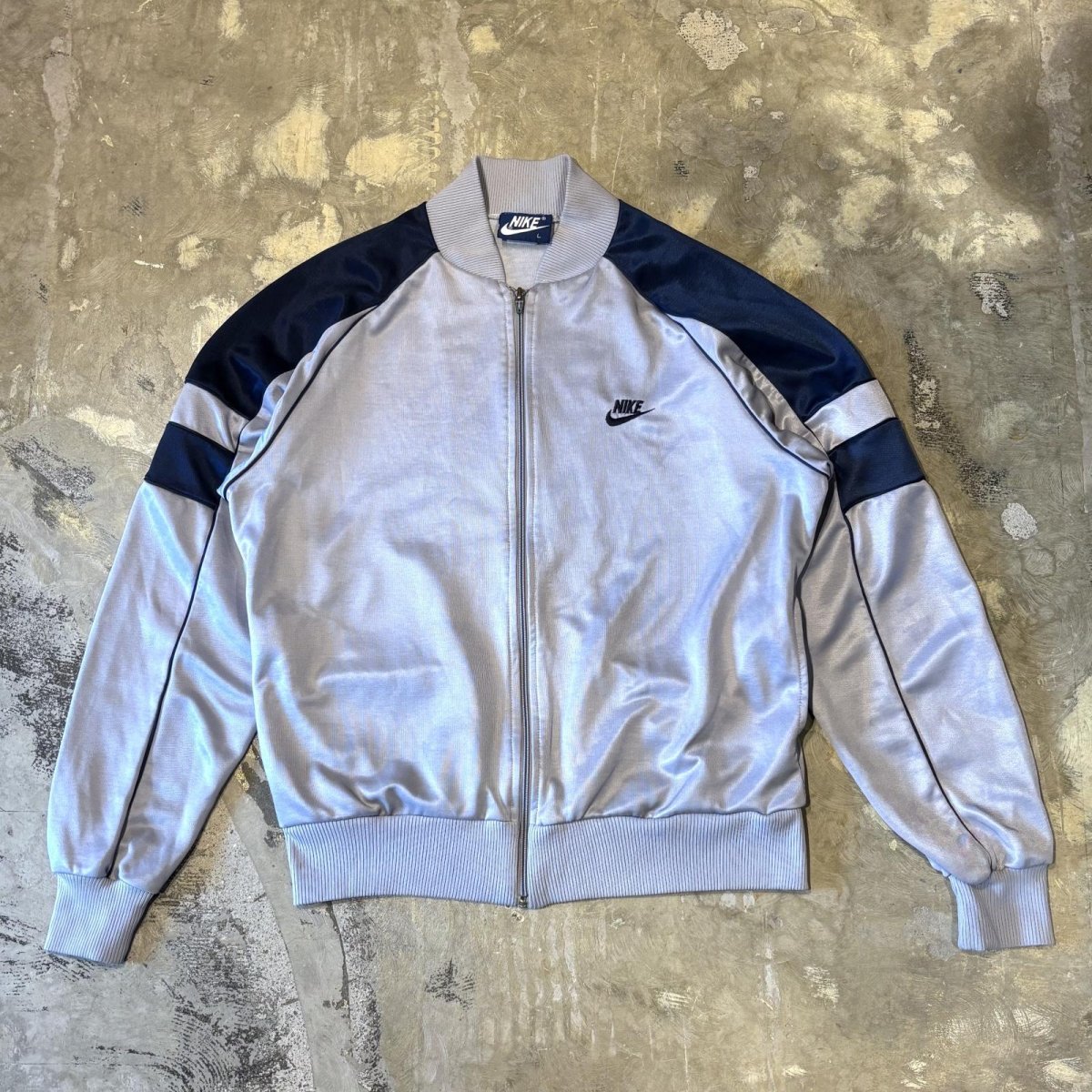 画像1: 80's【NIKE】SWOOSH LOGO BICOLOR TRACK JACKET / Mens L (1)