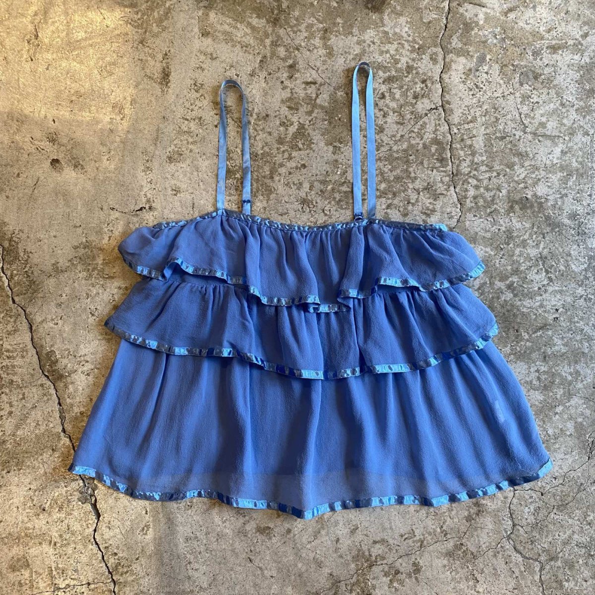 画像1: TIERED DESIGN COLOR SILK CAMISOLE TOPS / Ladies XS(S) (1)