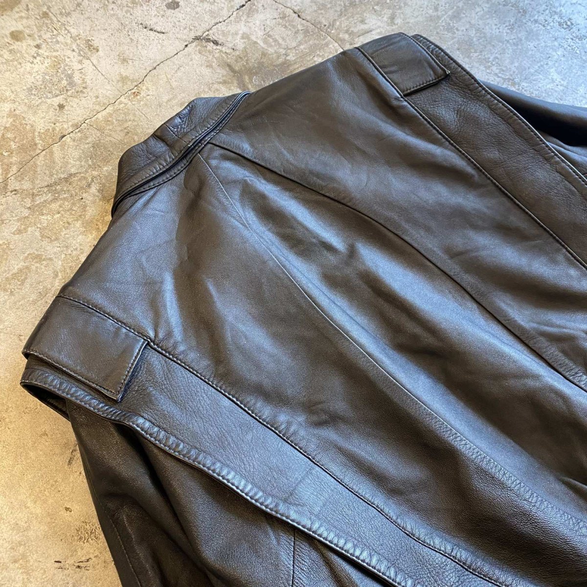 画像10: SHOULDER LAYERED LEATHER JACKET / Ladies L (10)