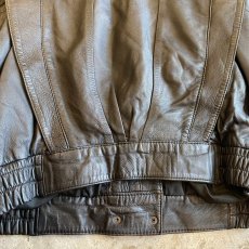 画像11: SHOULDER LAYERED LEATHER JACKET / Ladies L (11)