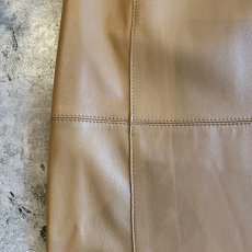 画像5: FRONT DESIGN SLIT LEATHER LONG SKIRT / W28 (5)