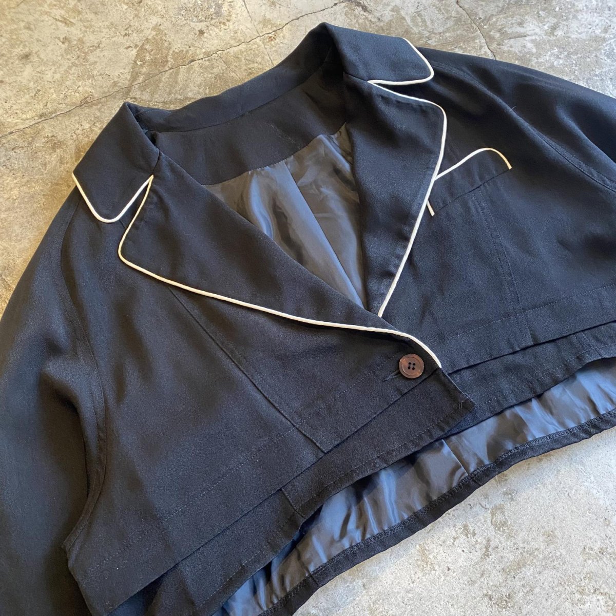 画像3: PIPING LINE DESIGN SHORT JACKET / Ladies L(M)  (3)