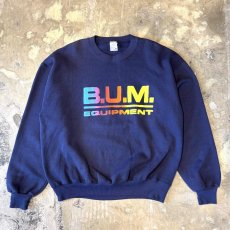 画像1: 90's "B.U.M." GRADATION FORM PRINTED SWEAT / Mens XL / MADE IN USA (1)