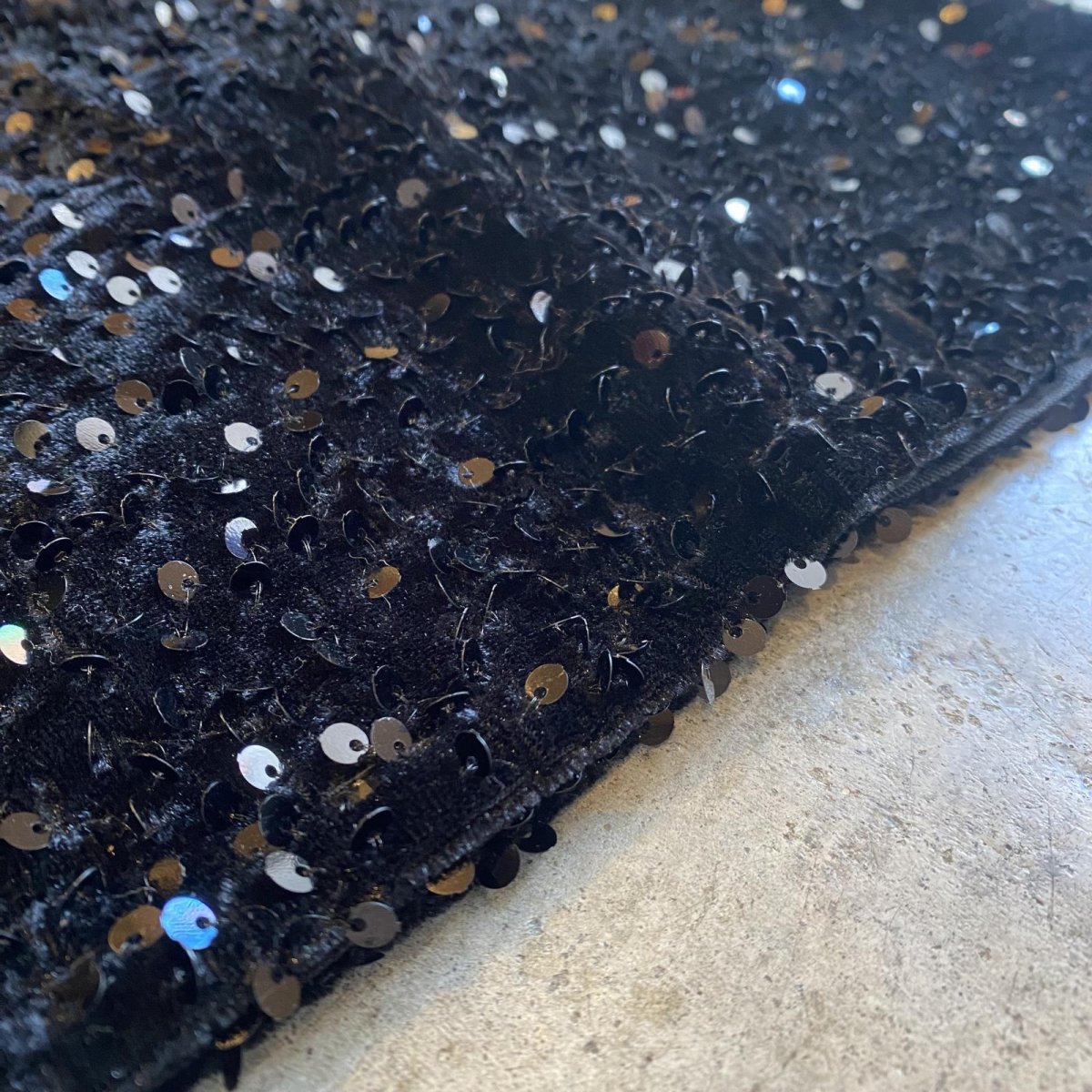 画像11: SEQUINS DESIGN BLACK COLOR VEIVET SKIRT / W27 (11)