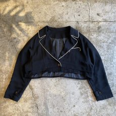 画像1: PIPING LINE DESIGN SHORT JACKET / Ladies L(M)  (1)