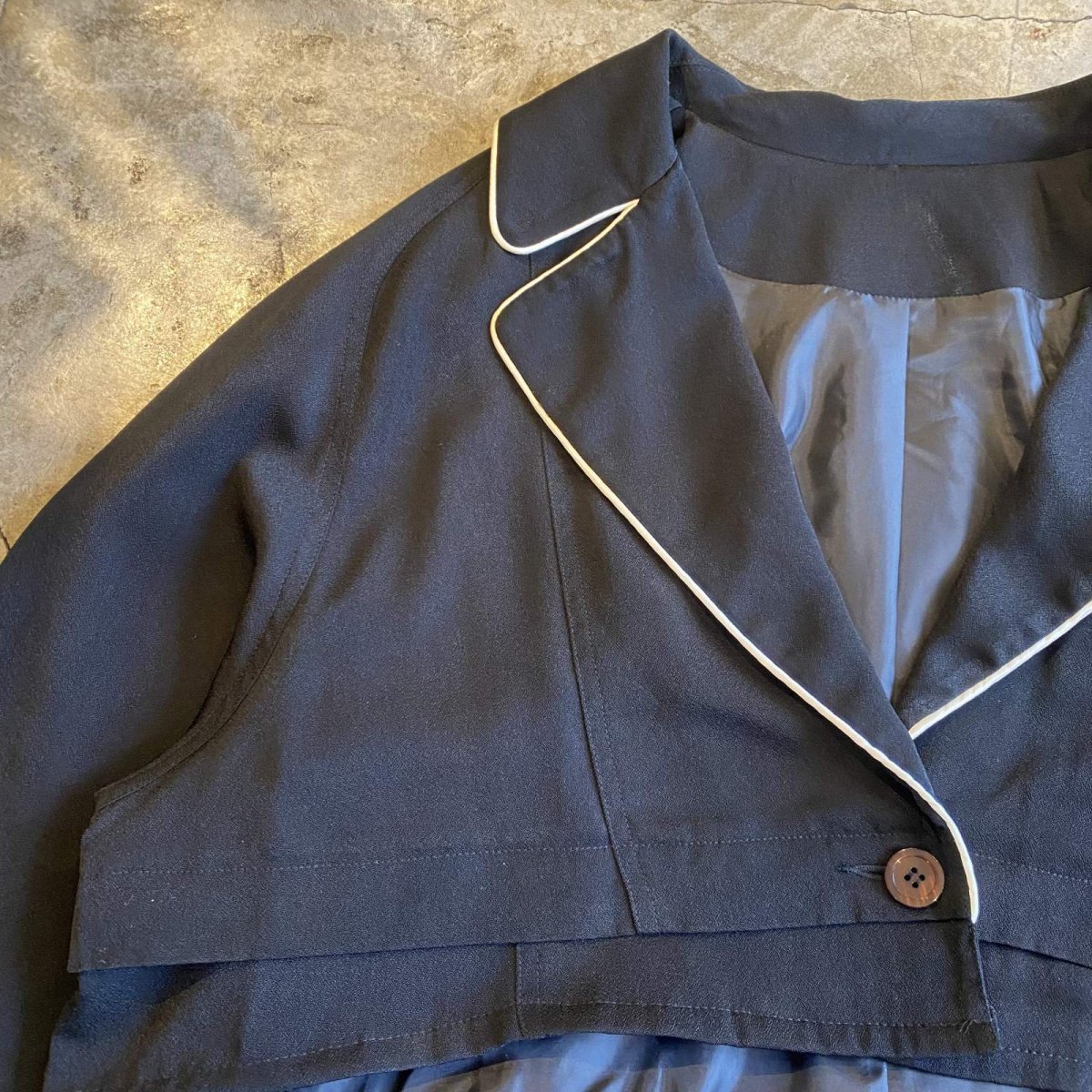 画像4: PIPING LINE DESIGN SHORT JACKET / Ladies L(M)  (4)