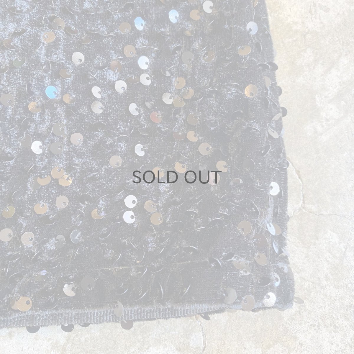 画像5: SEQUINS DESIGN BLACK COLOR VEIVET SKIRT / W27 (5)