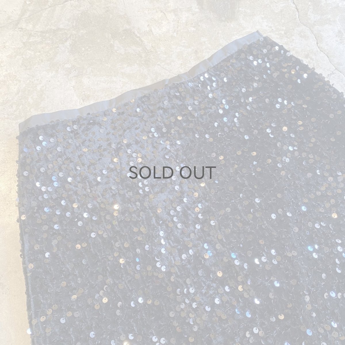 画像3: SEQUINS DESIGN BLACK COLOR VEIVET SKIRT / W27 (3)