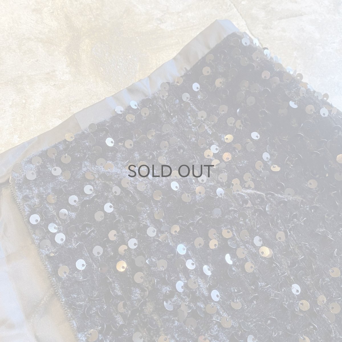 画像8: SEQUINS DESIGN BLACK COLOR VEIVET SKIRT / W27 (8)