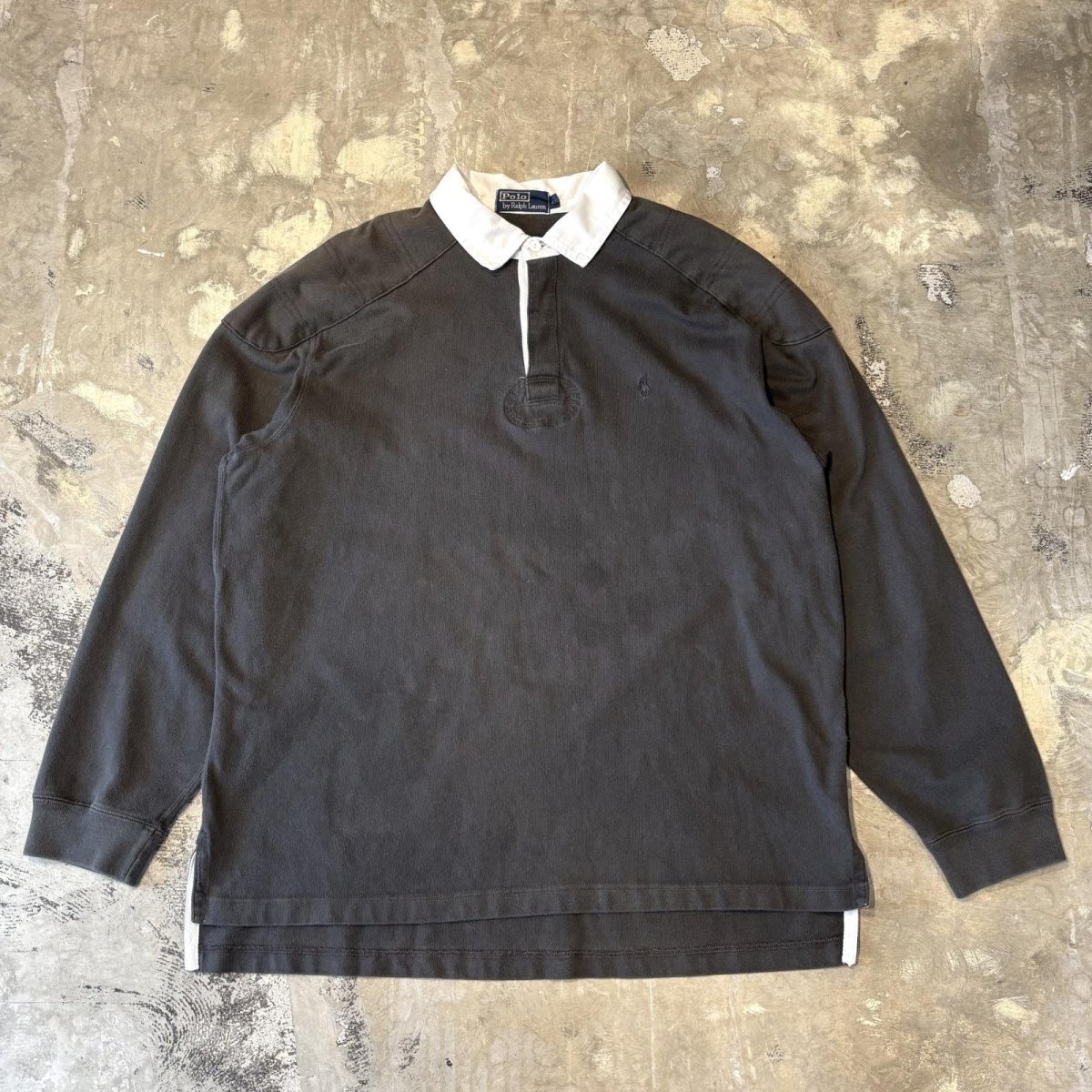 画像1: 【POLO RALPH LAUREN】PROTECTER PATCHED HALF BUTTON L/S SHIRT / Mens L (1)