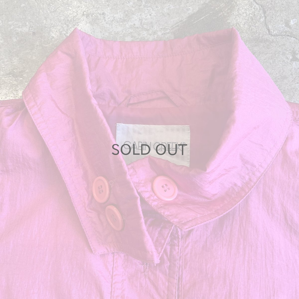 画像11: PINK COLOR VOLUME SLEEVE DESIGN HALF NECK NYLON JACKET / Ladies XL(ONE SIZE) (11)