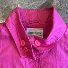 画像11: PINK COLOR VOLUME SLEEVE DESIGN HALF NECK NYLON JACKET / Ladies XL(ONE SIZE) (11)