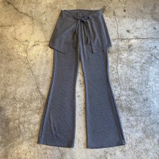 画像1: 【WONDERGROUND】RIB KNIT LAYERED WRAP PANTS / CHARCOAL / OS (1)