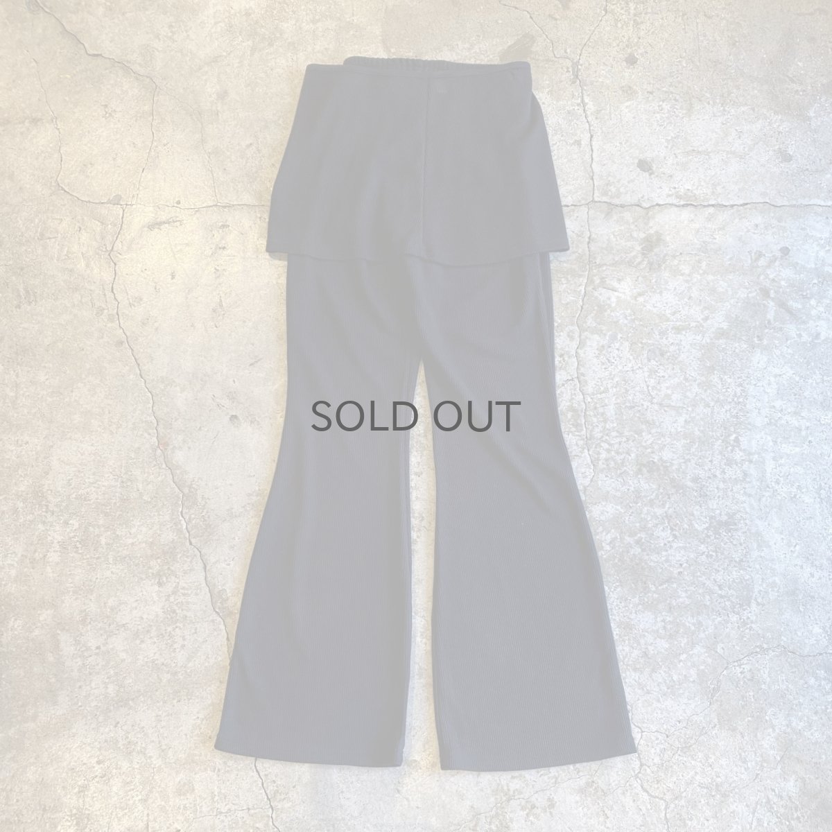 画像2: 【WONDERGROUND】RIB KNIT LAYERED WRAP PANTS / BLACK / OS (2)