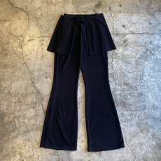 画像1: 【WONDERGROUND】RIB KNIT LAYERED WRAP PANTS / BLACK / OS (1)
