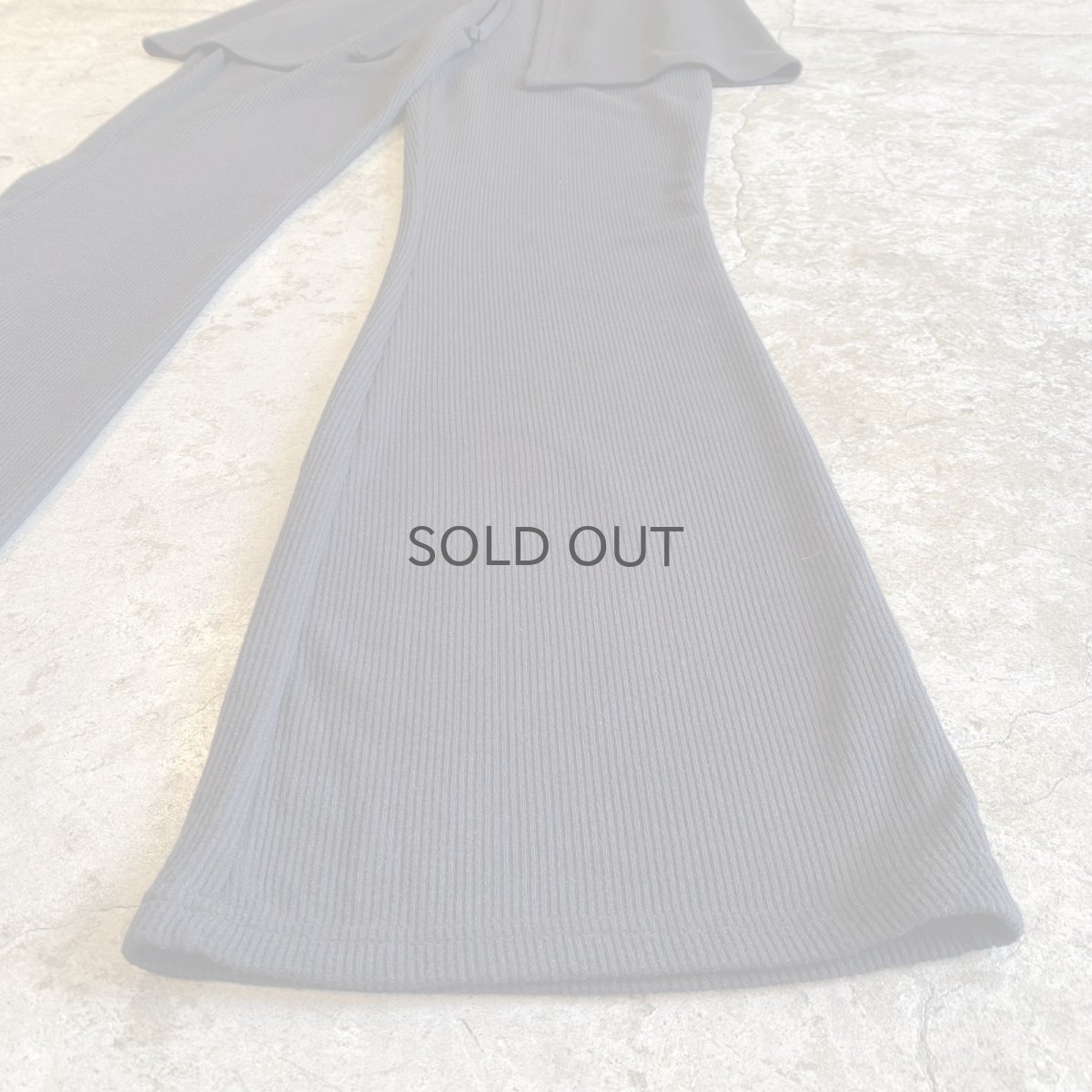 画像3: 【WONDERGROUND】RIB KNIT LAYERED WRAP PANTS / BLACK / OS (3)