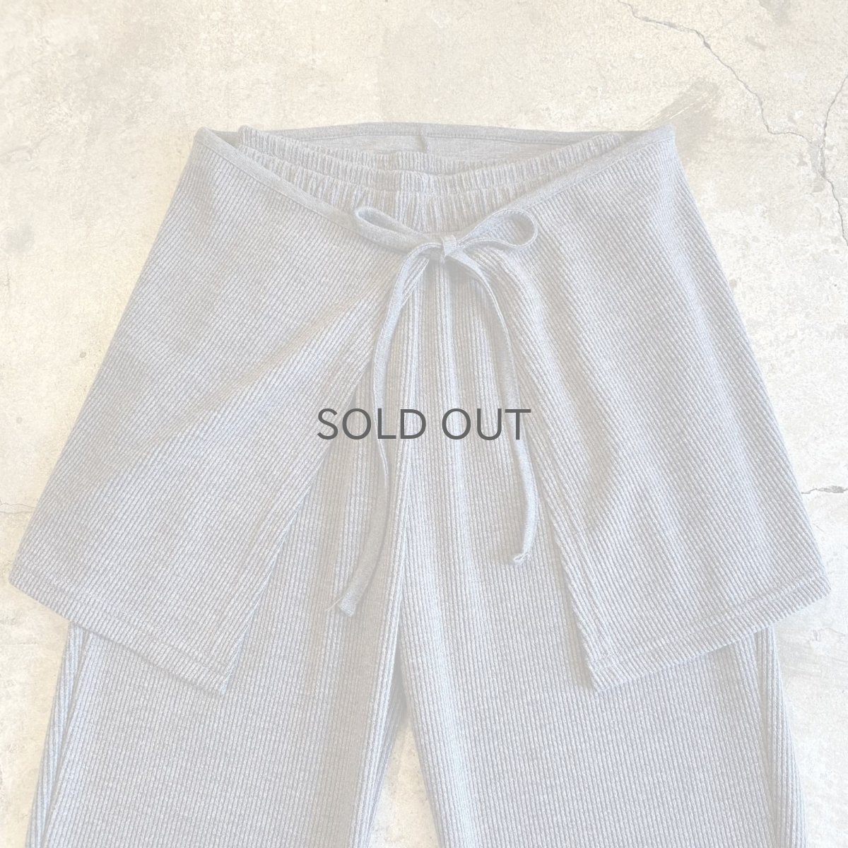 画像5: 【WONDERGROUND】RIB KNIT LAYERED WRAP PANTS / CHARCOAL / OS (5)