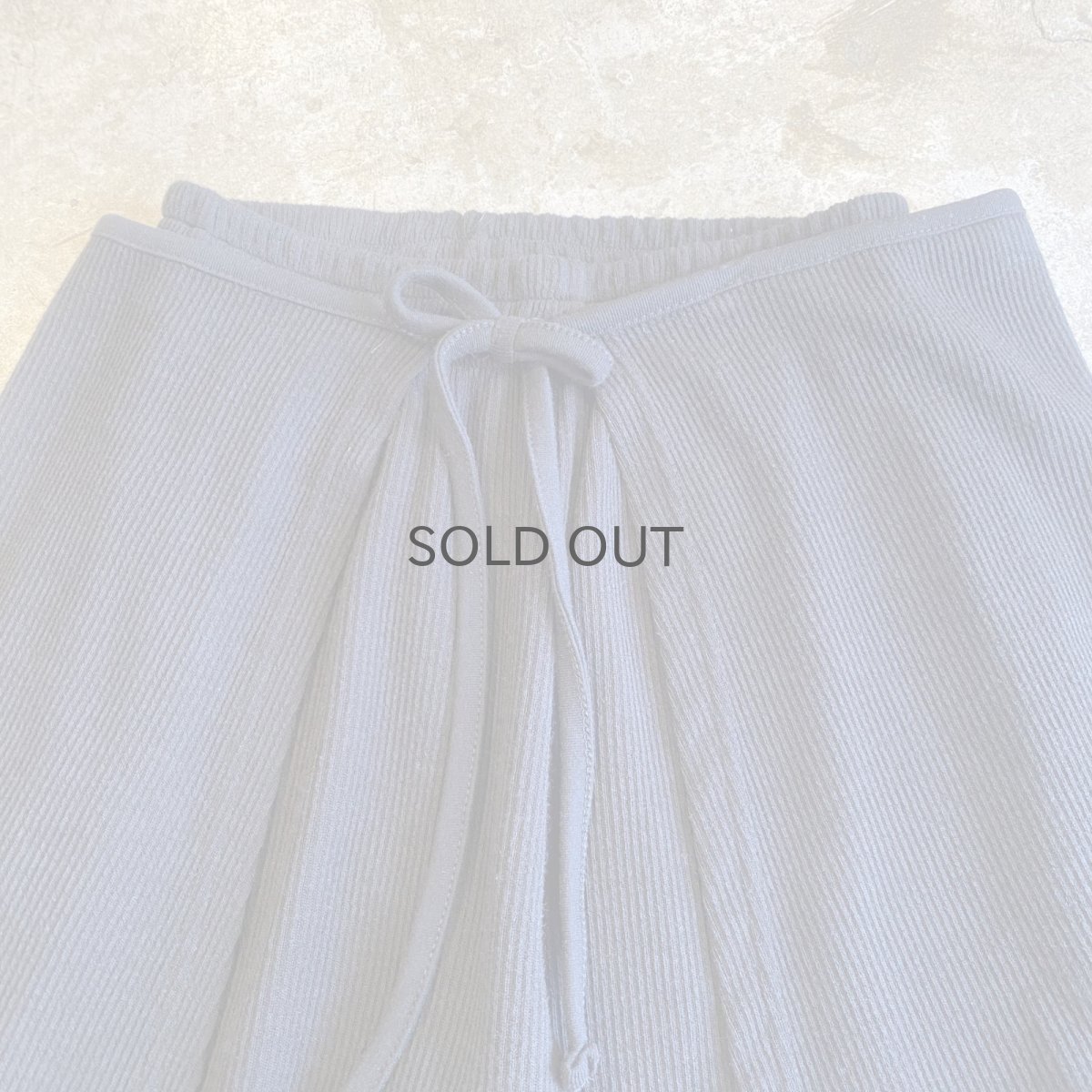 画像4: 【WONDERGROUND】RIB KNIT LAYERED WRAP PANTS / BLACK / OS (4)