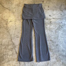 画像2: 【WONDERGROUND】RIB KNIT LAYERED WRAP PANTS / CHARCOAL / OS (2)