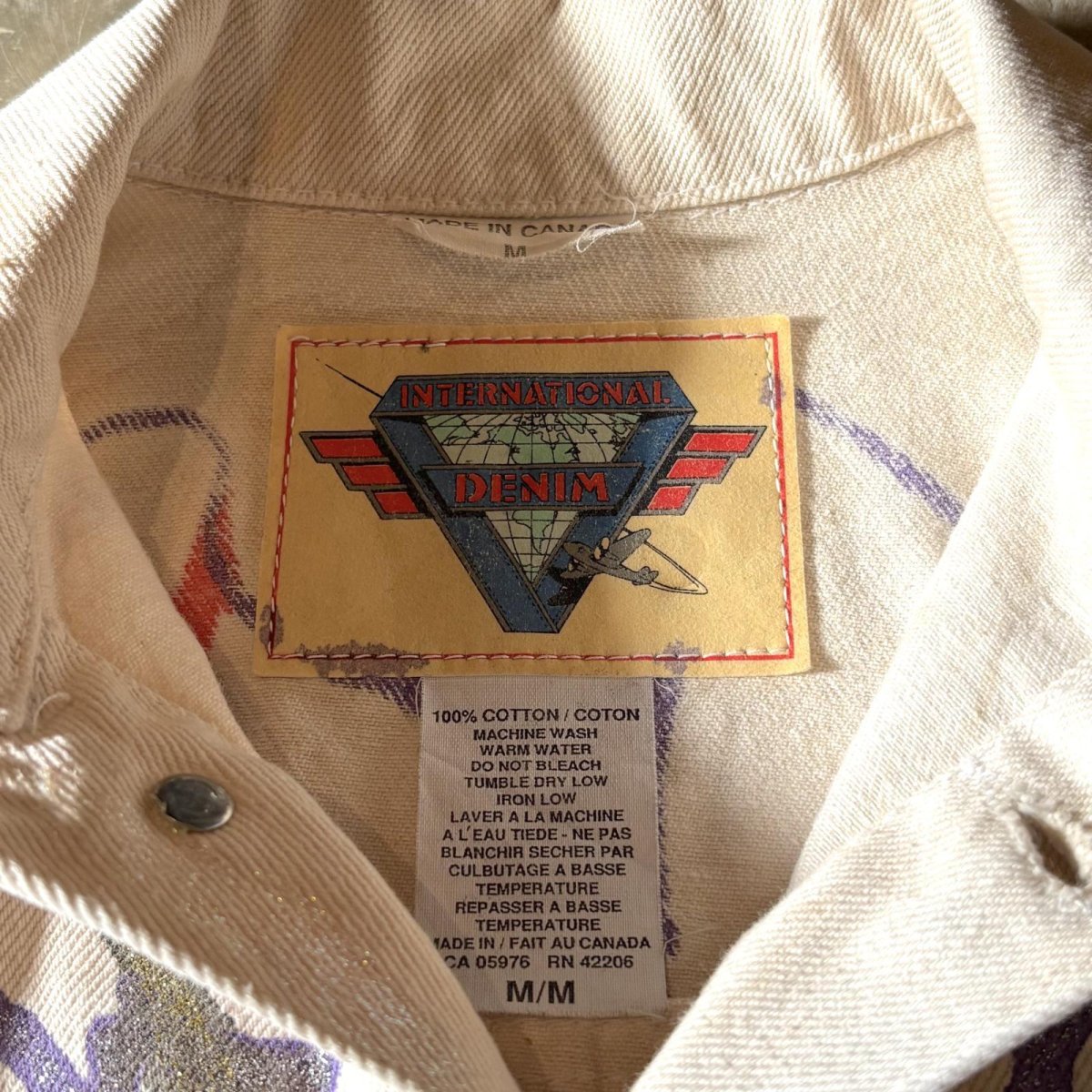 画像11: LAME PAINTED & STONE DECORATIVE COTTON JACKET / Mens M / MADE IN CANADA (11)