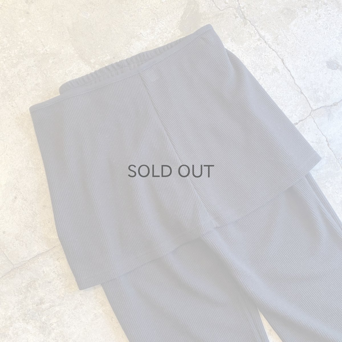 画像8: 【WONDERGROUND】RIB KNIT LAYERED WRAP PANTS / BLACK / OS (8)