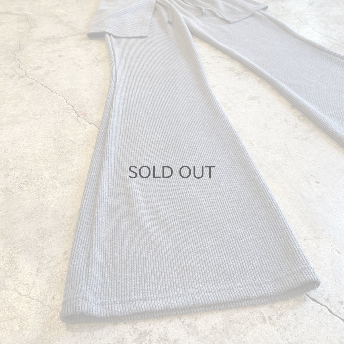 画像3: 【WONDERGROUND】RIB KNIT LAYERED WRAP PANTS / CHARCOAL / OS (3)